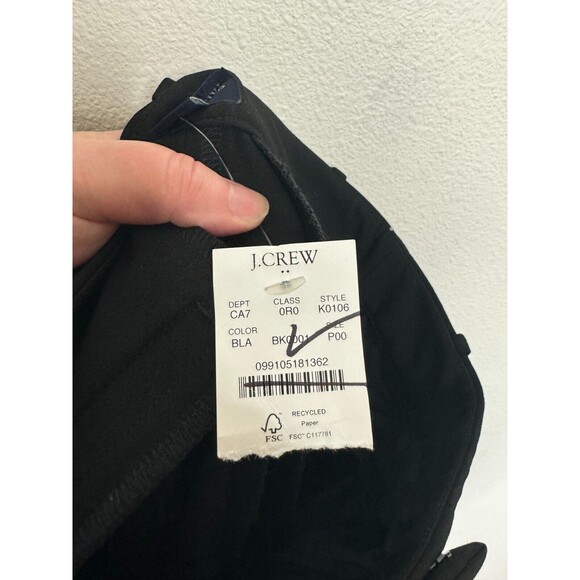 J. Crew Petite Ruby Crop Pants Size 00P Black Straight Leg Low Rise Career New - Picture 8 of 11
